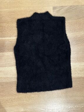 Old Navy Fuzzy Knit Sleeveless Turtleneck Sweater Black M Tall